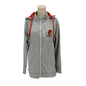 RM Running Man Grey Zip Up Hoodie America's Turkey Trot Graphic Men's L